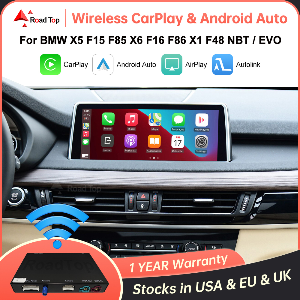 CarPlay inalámbrico para BMW NBT,EVO X5 F15 F85 X6 F16 F86 2014-2020 X1 F48 2016-2020 con Android Auto Mirror Link AirPlay Car Play