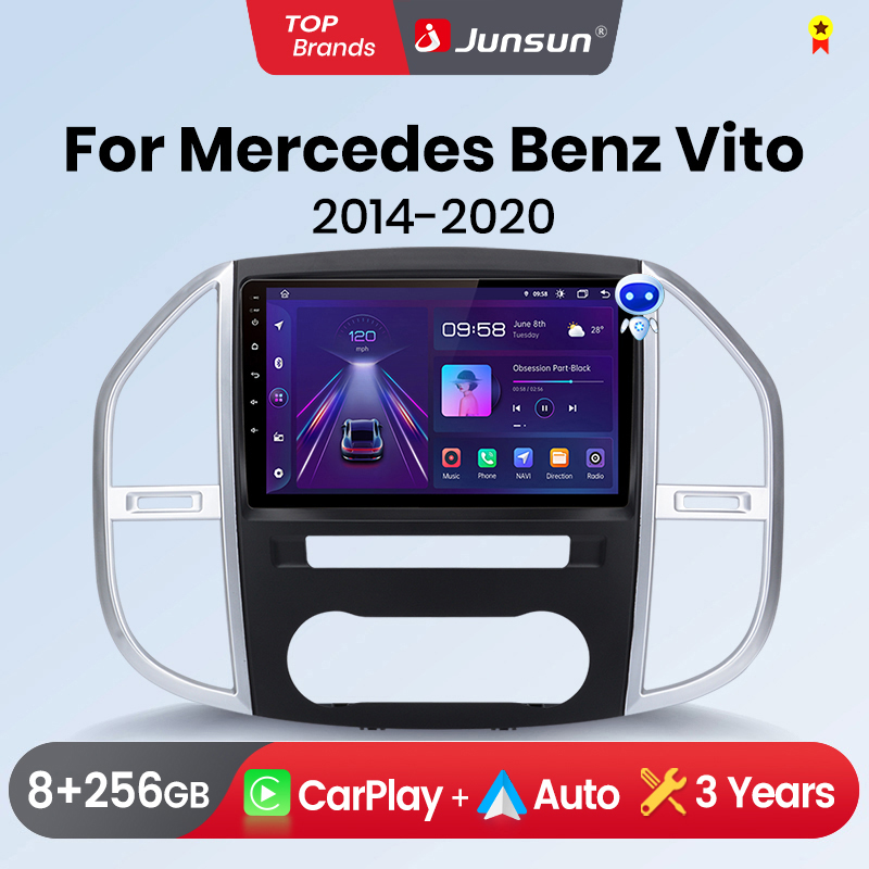 Junsun-Radio Multimedia con GPS para coche, Sistema inteligente con CarPlay, Android, estéreo, para Mercedes Benz Vito W447 2014-2020