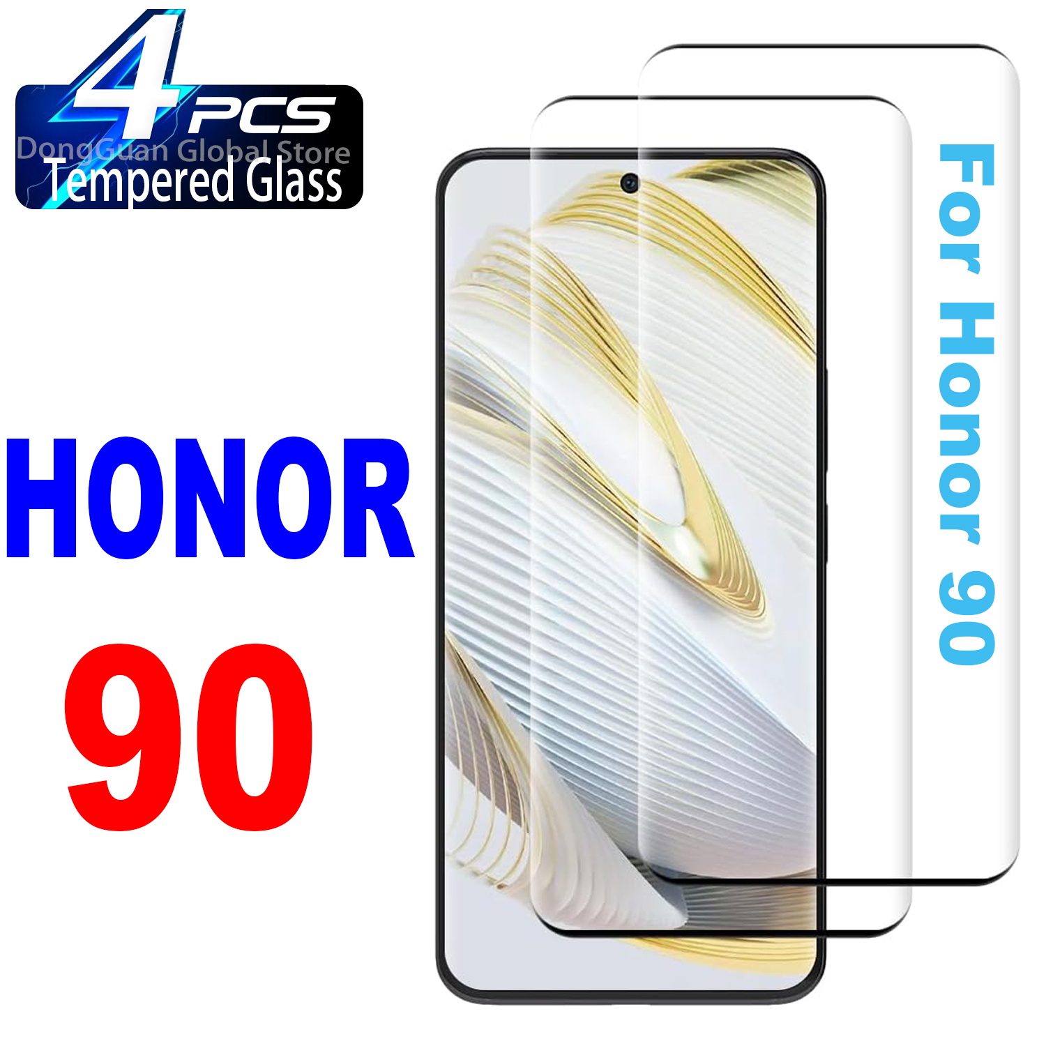 1/4 шт. 3D закаленное стекло для HONOR 90 Honor90 Защитная пленка для экрана