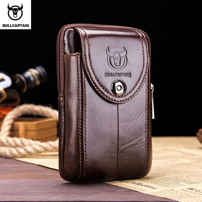 BULLCAPTAIN HERREN Ledergürtel Hüfttasche Militär Gürteltasche Molle Kleines Geld Telefon Hüfttasche Gürteltasche Geldbörse