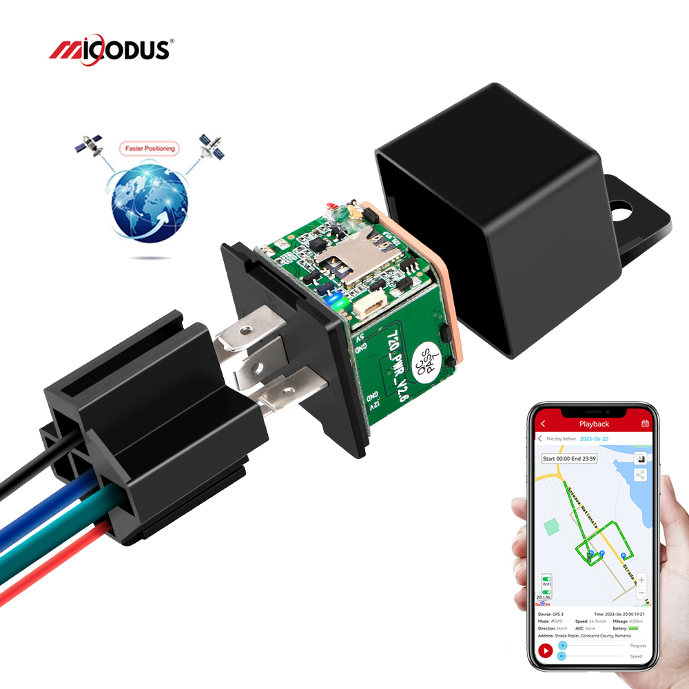 Micodus-rastreador de relé GPS para vehículo, motocicleta, coche, corte de combustible MV820 9-90V, línea de corte vibratorio, alerta, alarma de valla Geo, aplicación gratuita