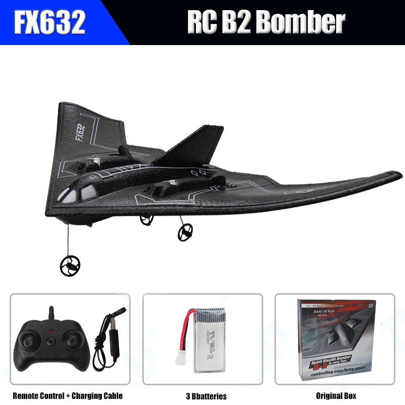 Aereo RC B2 Stealth, 2 Canali, Apertura Alare 34cm, Cessna 2.4G, Aeromodello Telecomandato, Drone Giocattolo per Adulti e Bambini