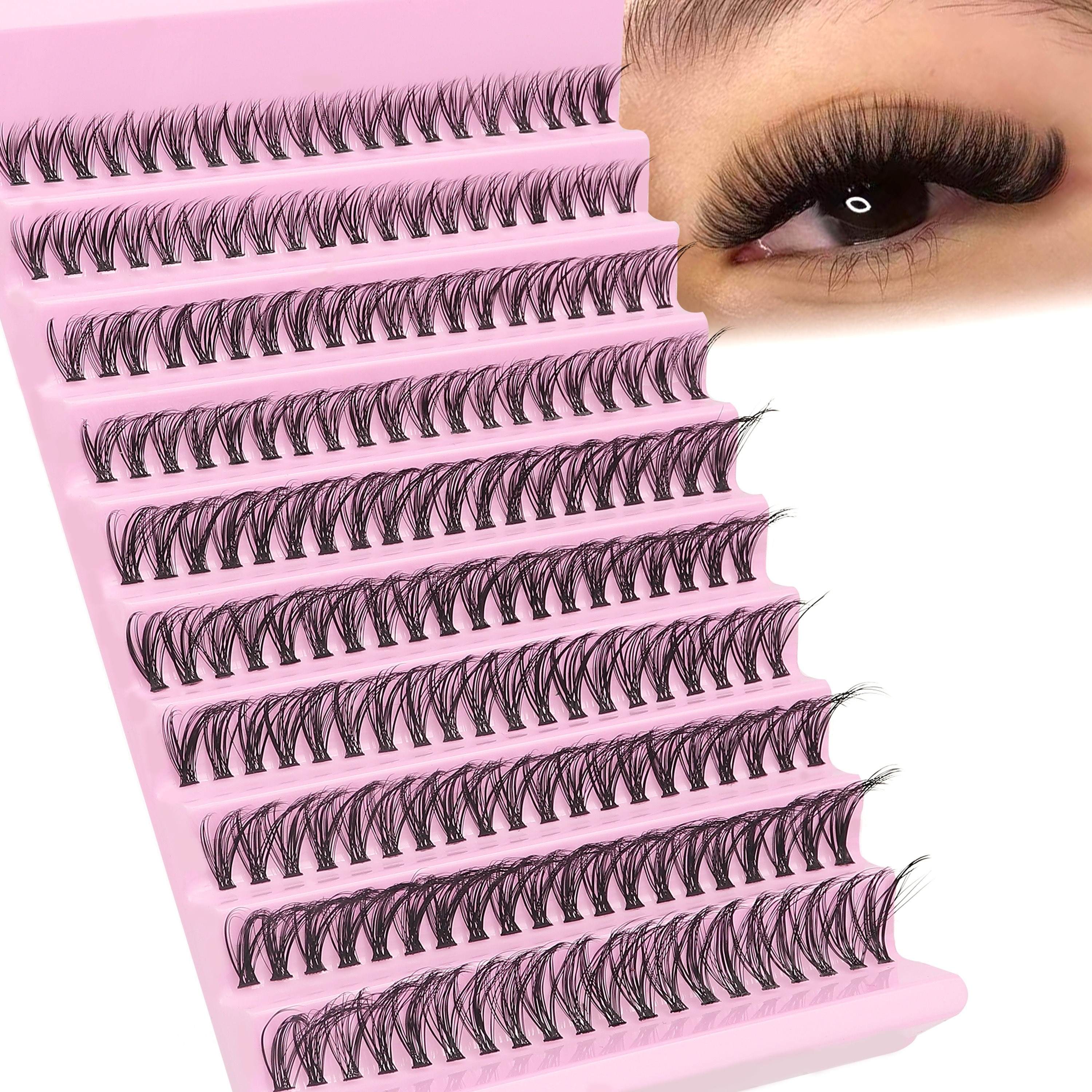 Kit d'extensions de faux cils 30D mixtes, 200 pièces, cils épais et moelleux pour débutants, ensemble d'extensions de cils réutilisables pour bricolage