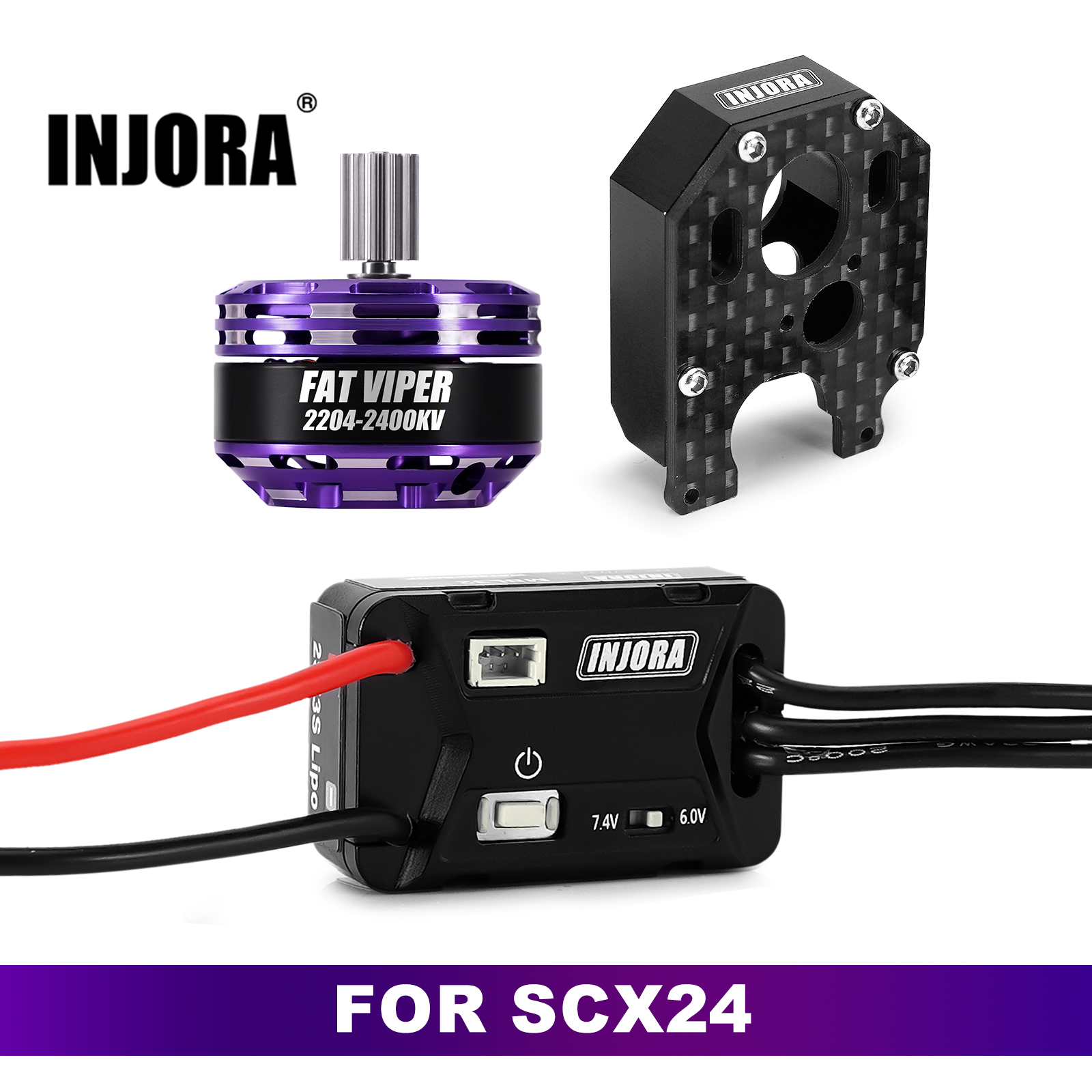 INJORA MBL32 G2 Водонепроницаемый бесщеточный ESC и двигатель Fat Viper Outrunner 2204 для осевого SCX24 1/24
