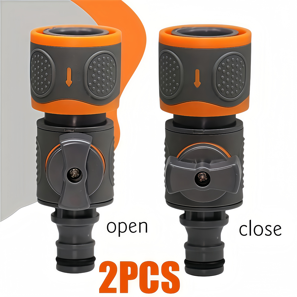 Quick Connect Garden Hose Adapter with Ball Valve Fits 1/2", 3/8",  & 3/4" etc Hose Quick Connectors for Lawn/Garden/Car Washing