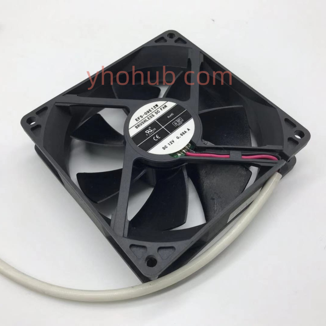 Ventilateur de refroidissement de serveur à 2 fils, DWPH EFS-09E12W DC 12V 0.68A 90x90x25mm