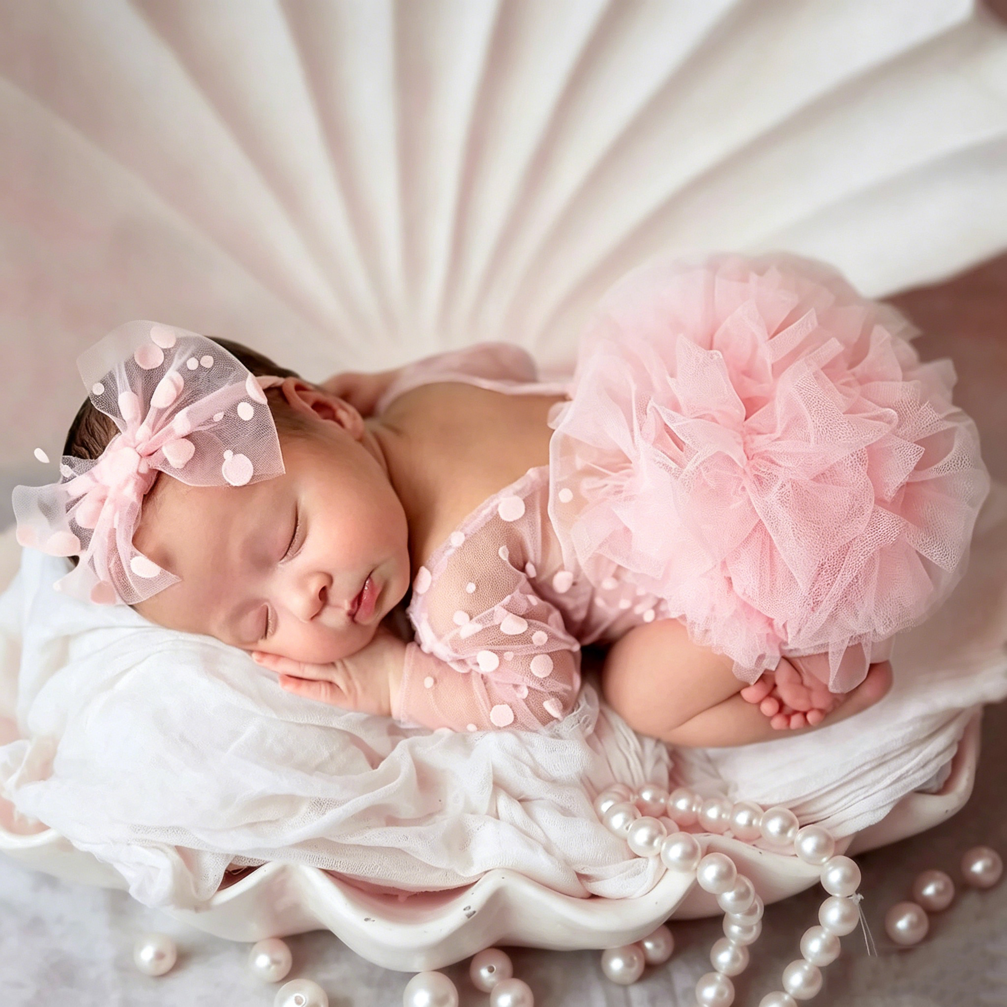 Ylsteed-Pelele de fotografía para recién nacido, pelele rosa de lunares con diadema con lazo, trajes para sesión de fotos de niña, accesorios para fotografía infantil de 1 mes