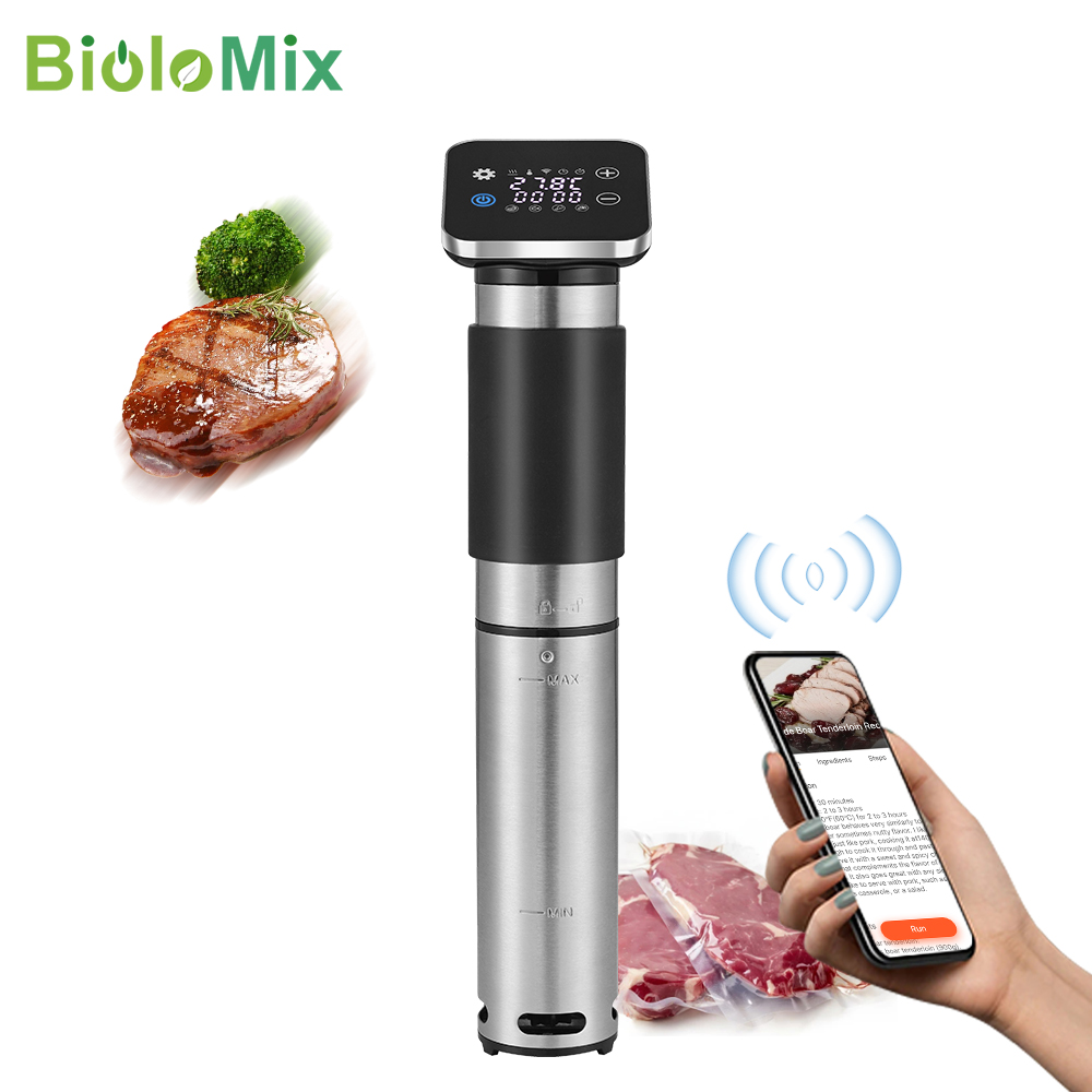 BioloMix-cocina Sous Vide de 5ª generación, Circulador de Inmersión IPX7 térmico a prueba de agua, acero inoxidable, WiFi, Control por aplicación inteligente