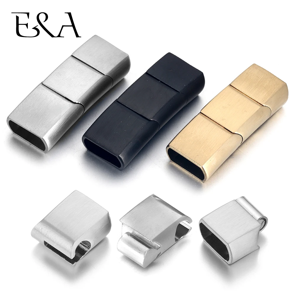 Rozszerzone zapięcie ze stali nierdzewnej trzy części zapięcia magnetyczne 12*6mm 8*5mm na skórzana bransoletka DIY akcesoria do wyrobu biżuterii