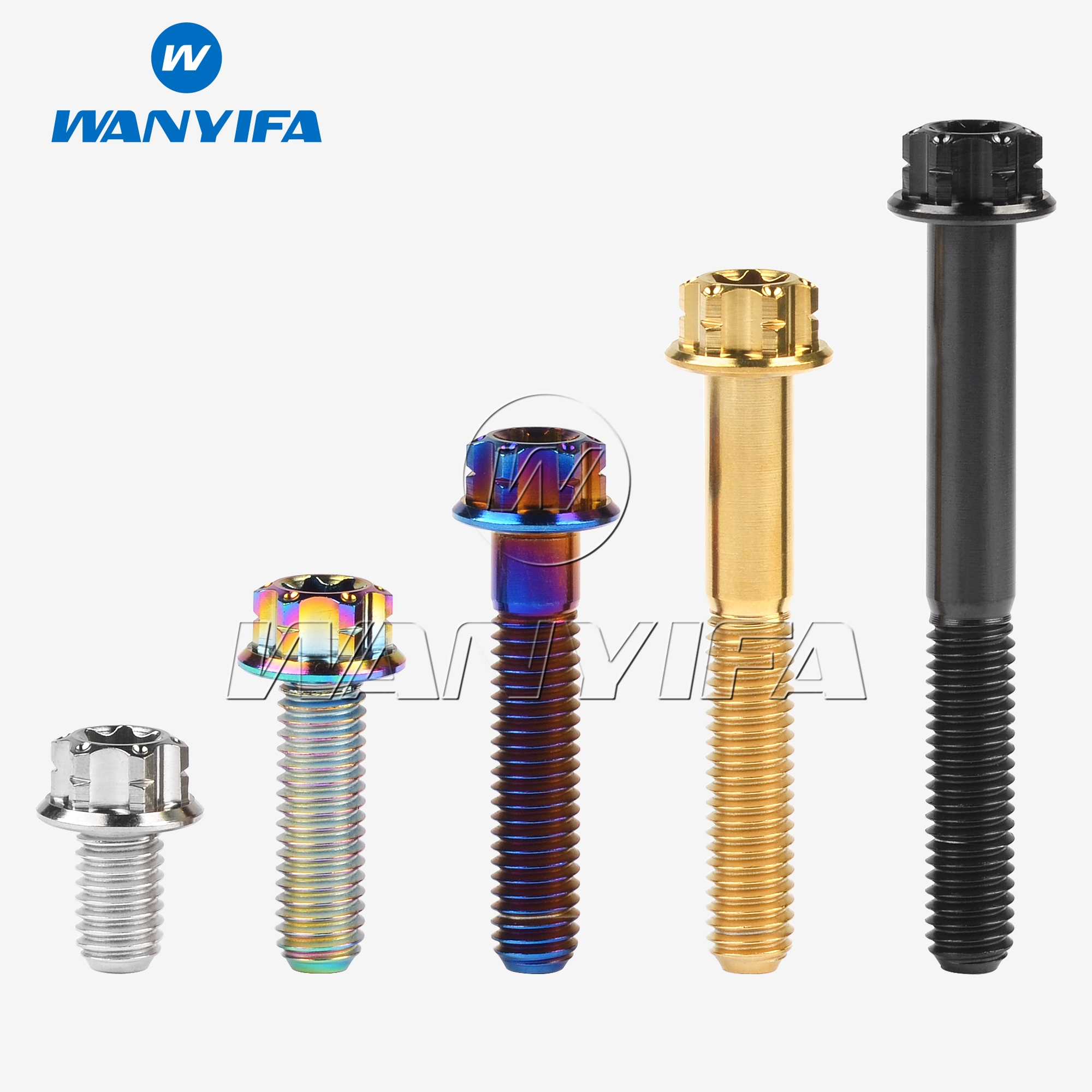 Wanyifa Titanium Bolt M6x10/15/20/25/30/35/40/45/50mm Flens Hoofd Torx T30 Voor Motorfiets Omgebouwd
