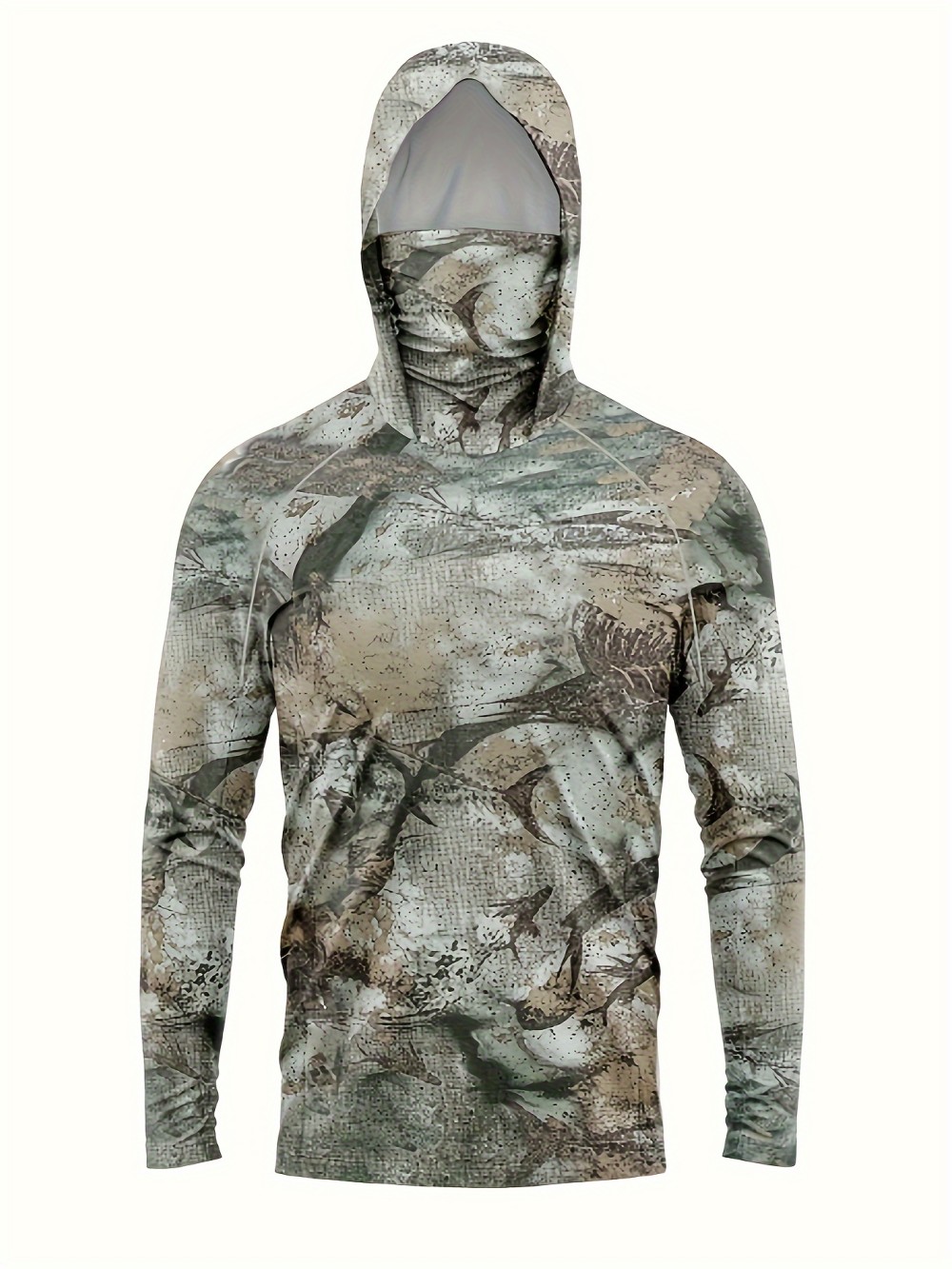 American men's summer new fish graffiti print soft and breathable long sleeved T-shirt fishing suit outdoor leisure vacation top