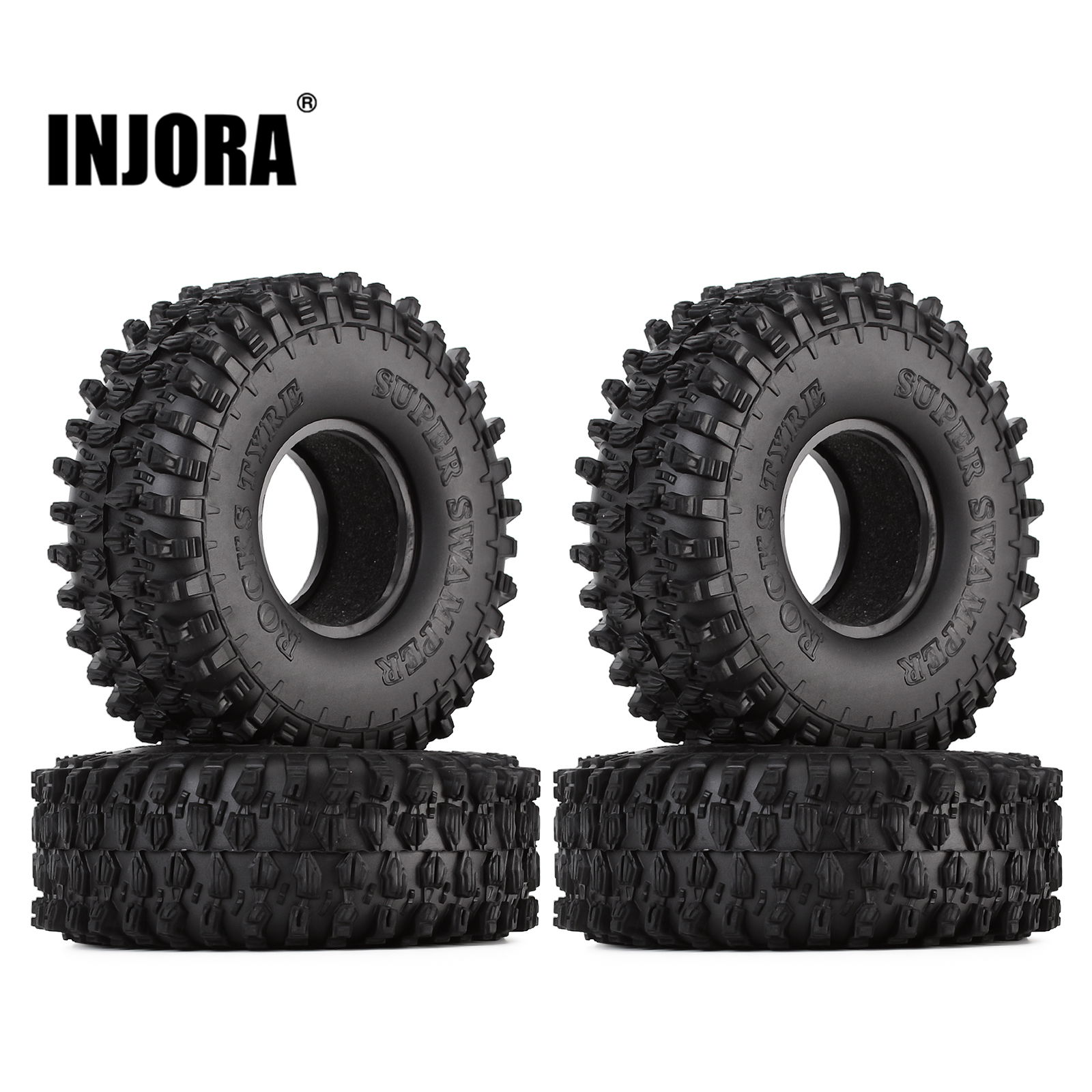 INJORA 4 Uds 120MM 1,9 "neumáticos de goma para roca neumáticos de rueda para 1:10 coche trepador de control remoto Axial SCX10 90046 AXI03007 TRX4 Redcat Gen8