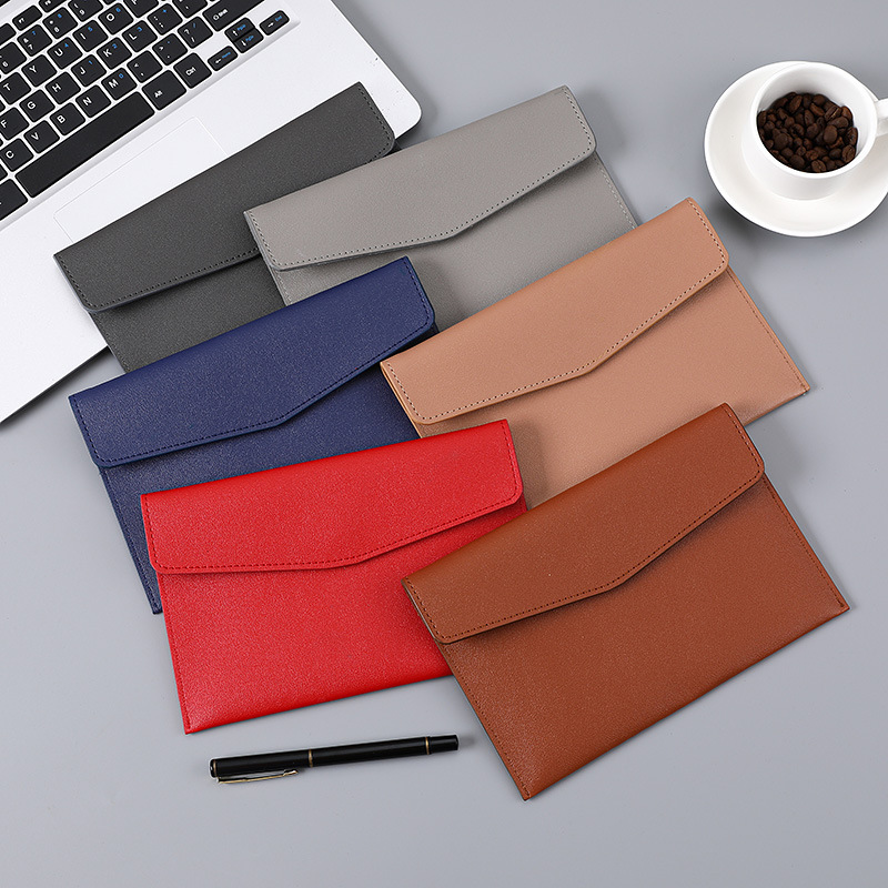 MoeTron-Bolsa para documentos de cuero A5, soporte para documentos de cuero PU de calidad, bolsa para documentos A6, organizador de documentos para mujer, bolsa de archivo