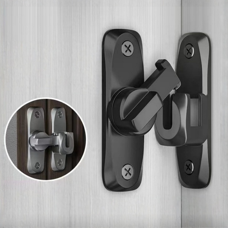 Cerradura de puerta abatible de 90/180 grados, pestillo de puerta corredera de seguridad para el hogar, pestillos de puerta pequeños, Hardware, cerradura antirrobo, pernos de puerta de aleación de Zinc