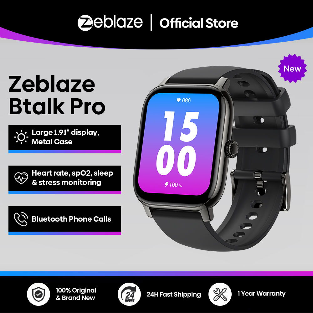 Nowy smartwatch Zeblaze Btalk PRO z 1,91-calowym wyświetlaczem HD, funkcją rozmów głosowych, wieloma trybami sportowymi i monitorowaniem stanu zdrowia.