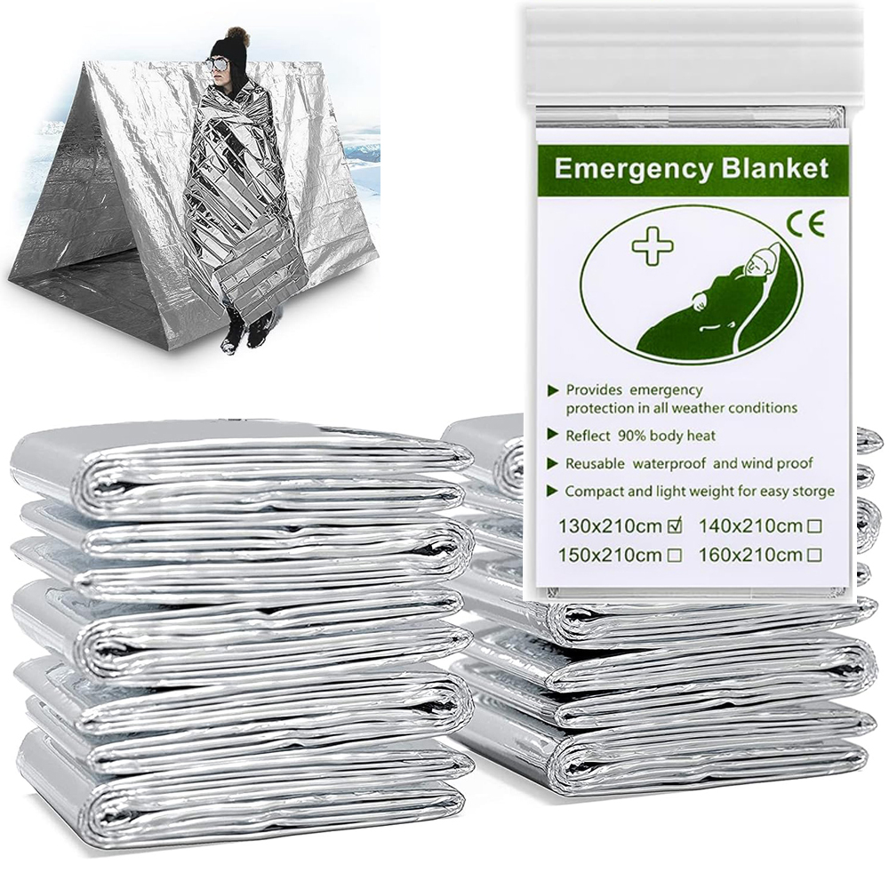 Cobertor térmico windproof foil, Sobrevivência ao ar livre, First Aid Rescue Kit, Militar, Camping, Hiki