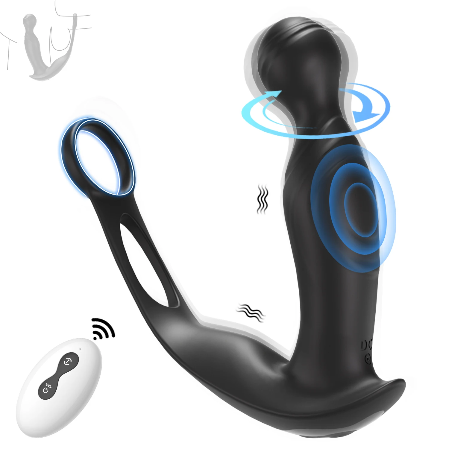 Mannelijke Prostaat Massager Draadloze Controle Anale Vibrator Met Haan Ring Vertraging Ejaculatie Anale Butt Plug Volwassen Seksspeeltje Voor Mannen Homo