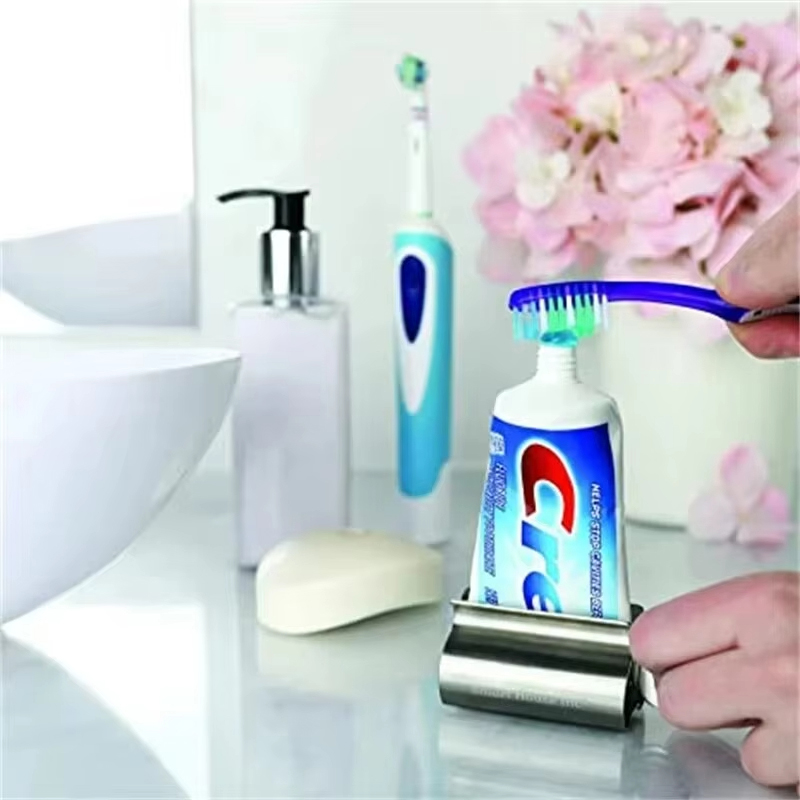 Edelstahl-Wringer-Roller, drehbarer Spender für Salben, Kosmetik, Badezimmerzubehör, Zahnpasta-Quetscher, Tubenroller
