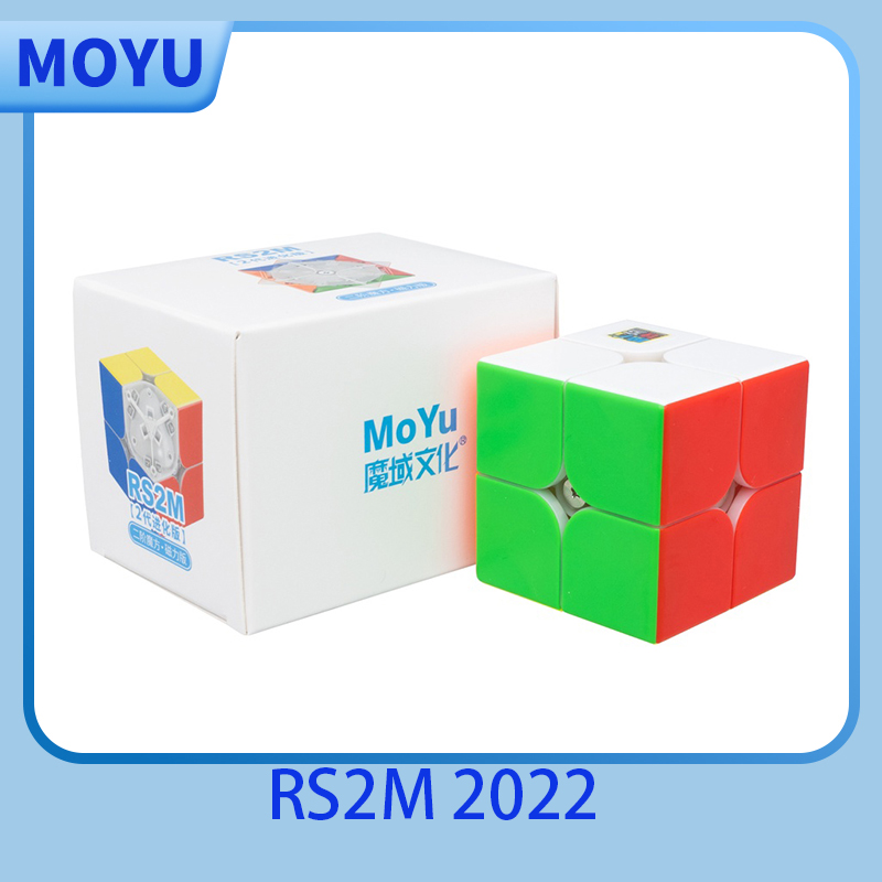 Moyu RS2M 2022 V2 M Магнитный магический скоростной куб Профессиональные игрушки без наклеек MOYU Rs2m 2x2 V2 Cubo Magico Puzzle