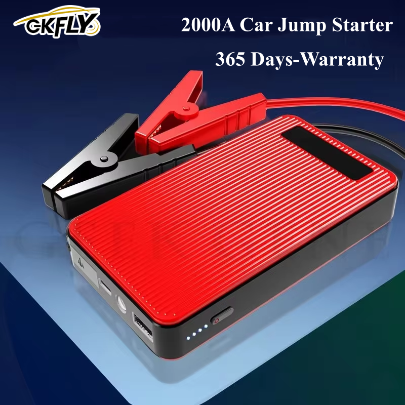 Arrancador de batería de emergencia GKFLY 2000A, dispositivo de arranque de refuerzo de batería de emergencia, Banco de energía portátil de 44,4 Wh, cargador de ordenador portátil, arranque automático