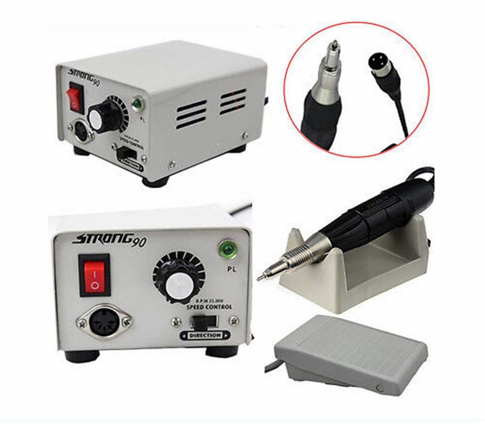 Micromotor eléctrico Marathon 90, pulidor de laboratorio Dental, pieza de mano, 110V, 60HZ, 35000RPM