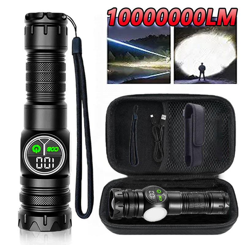 Super leistungsstarke Taschenlampen, USB wiederaufladbar, LED-Taschenlampe, magnetische taktische Taschenlampe mit COB-Seitenlicht, Camping, Angeln