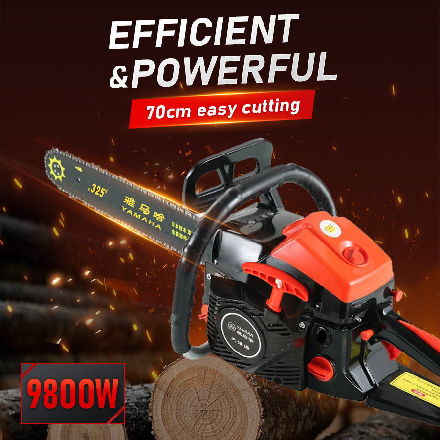 Motosierra de alta potencia de 9800W, sierra de registro de 87CC, sierra de cadena de gasolina de 2 tiempos, sierras de cadena de corte, herramientas eléctricas