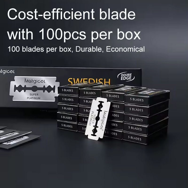 Cuchillas de afeitar para afeitar de doble filo, cuchillas de acero inoxidable utilizadas para cuchillo plegable con afeitado y depilación, 100/50/30 Uds.