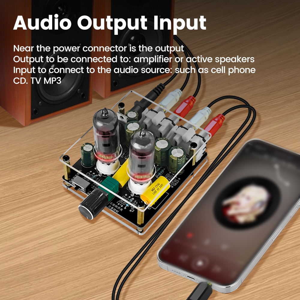Pré-amplificador Tubo para Home Theater, Pré-amplificador Tubo HiFi, Buffer Bile, Amp Áudio Speaker, Amplificador De Som, DIY, DC12-16V, 6K4