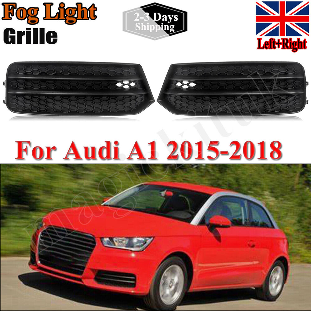 Cubierta de luz antiniebla de panal de abeja de parachoques delantero, rejilla de parrilla compatible con Audi A1 8X 2015-2018, 2 unidades