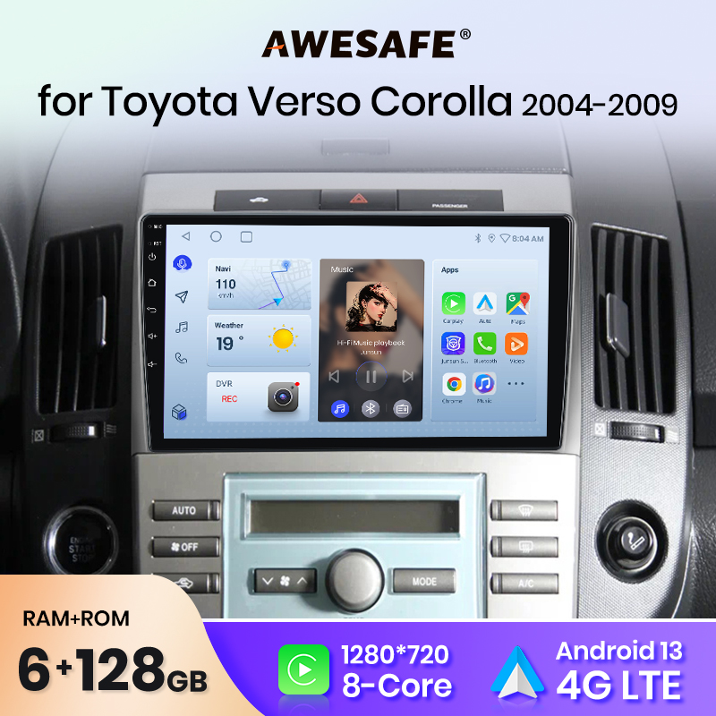 Awesafe px9 für toyota corolla verso 2013-2016 Autoradio Multimedia Navigation 2 din android 2din Autoradio Carplay Stereo