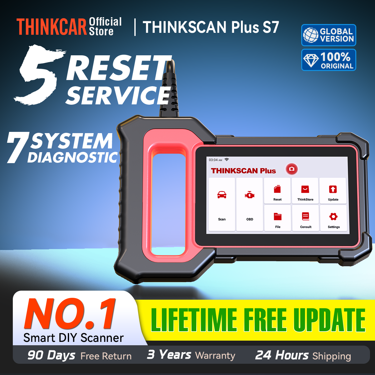 THINKCAR Thinkscan Plus S7 S6 S4 Skaner Obd2 Narzędzia Diagnostyczne Samochodowe Skaner Automotywowy Narzędzie do Diagnostyki Samochodowej Czytnik Kodów 28 Resetów