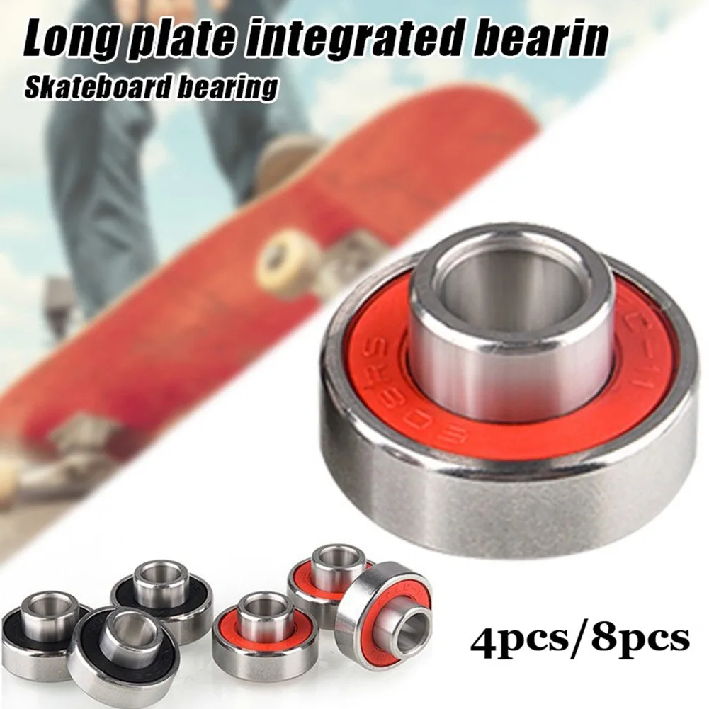4/8 Stück 608-2RS Skateboard-Lager, lange Platte, integriertes Lager ABEC-11 Hochgeschwindigkeits-Silent-Speed-Lager, Teile und Zubehör