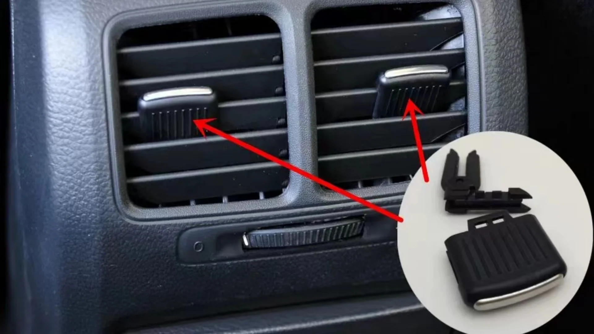 x1 Nowe tylne siedzenie AC Air Vent Grill Regulacja Pick Silde Clip Knob Trim Dla VW Golf 5 6 GTI R32 Rabbit Jetta MK5 GLI 1K 0819203 A