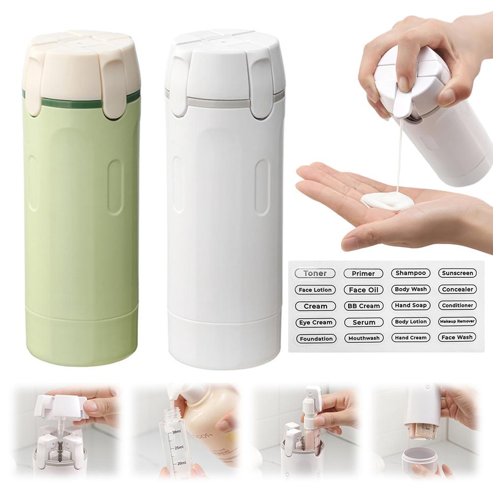 Botellas de Viaje Portátiles 4 en 1, Dispensador de Viaje, Envase de Viaje Hermético para Loción y Acondicionador