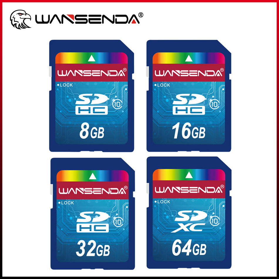 100% карта памяти WANSENDA SD 32 Гб 64 ГБ 16 ГБ 8 ГБ 4 ГБ SDHC SDXC флэш-карта памяти для камеры