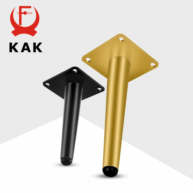 KAK 4 шт. золотые ножки для мебели, черные холоднокатаные стальные ножки для стола, замена ножек дивана-кровати, 800 кг, сверхмощная мебельная фурнитура