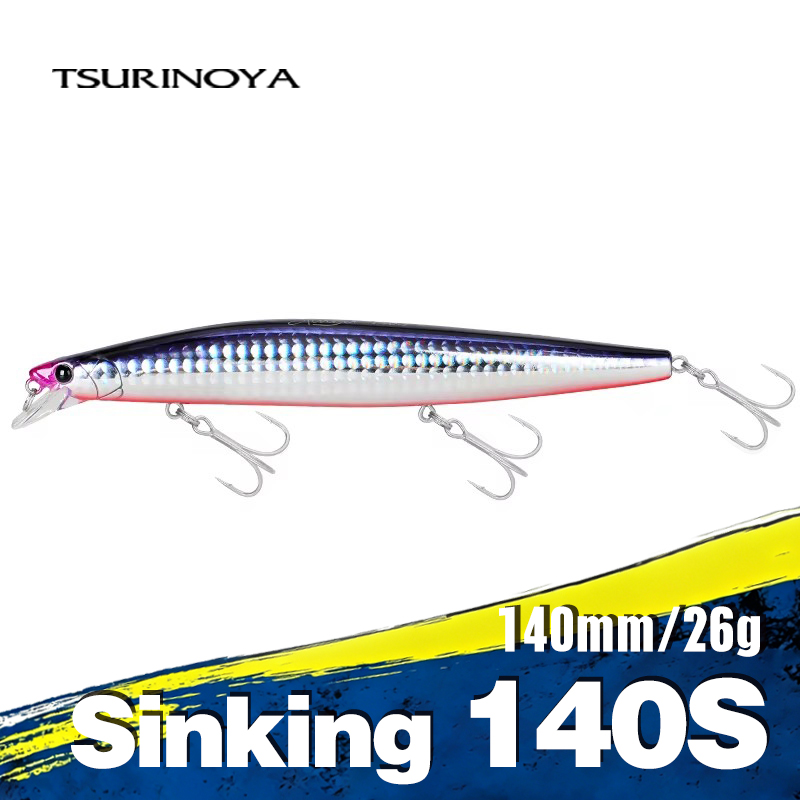 TSURINOYA STINGER 140S Inshore Fishing Тонущий гольян 140 мм 26 г Ультра длинная пластиковая приманка для заброса для морского окуня Приманка Пикаа