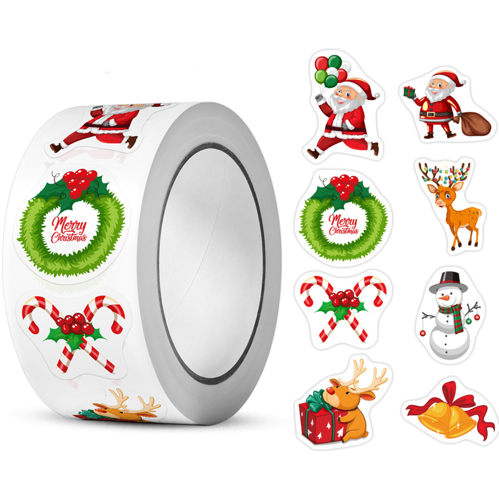 100-500pcs Merry Christmas สติกเกอร์คริสต์มาส Xmas Party ซีลป้ายสติกเกอร์สําหรับ DIY ของขวัญเบเกอรี่แพคเกจซองจดหมายเครื่องเขียน