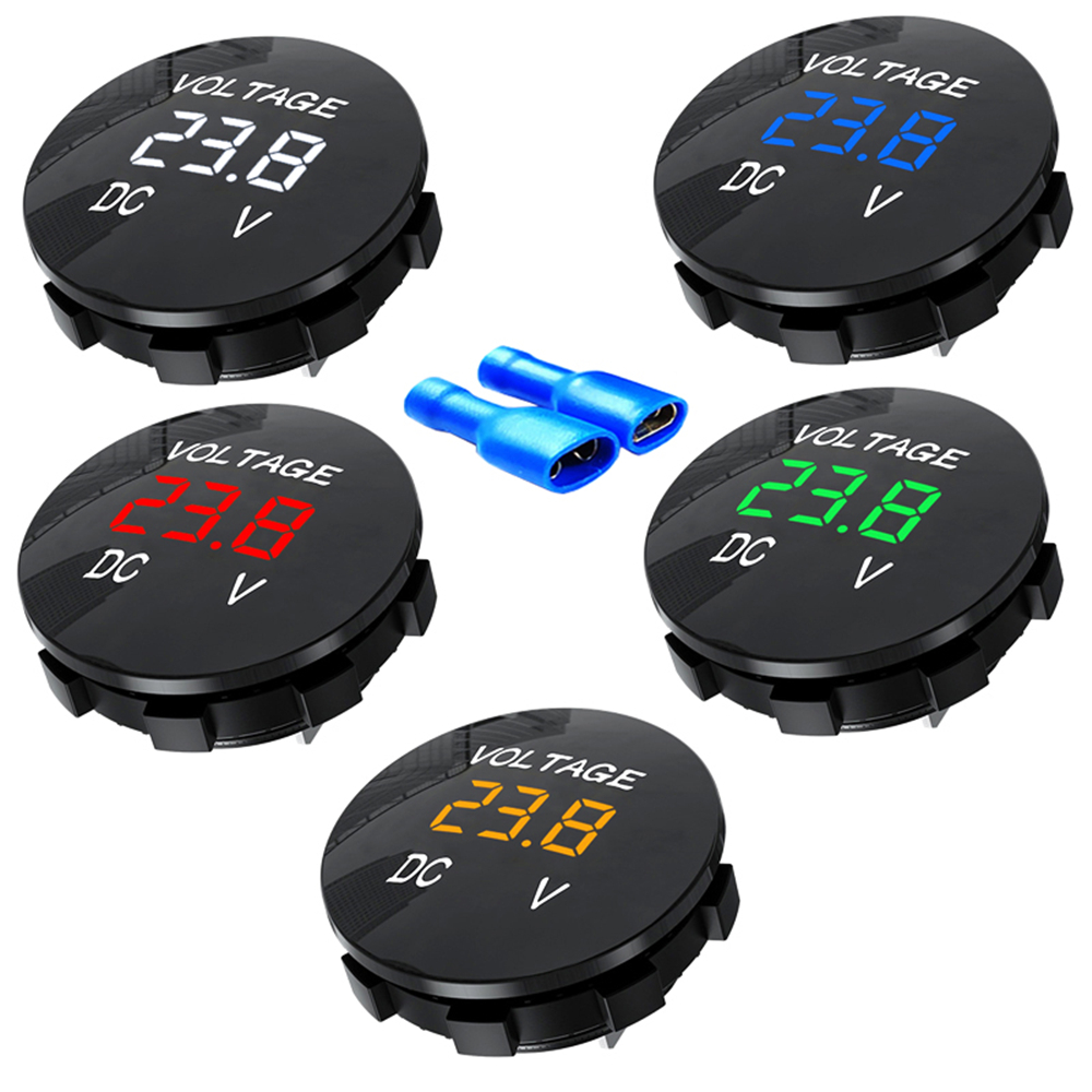 Мини-круглый водонепроницаемый моторный лодка мотоцикл DC5V-48V светодиодная панель цифровой вольтметр тестер монитор дисплей вольтметр