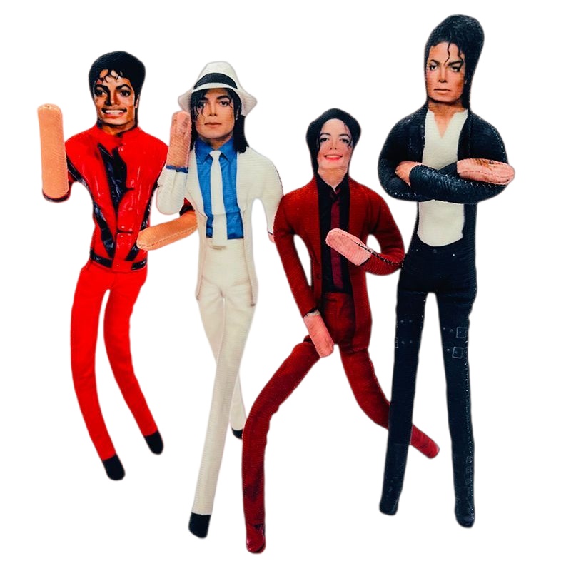 Pluszowa lalka Michael Bendable z elastyczną ramką drucianą, ruchoma, abstrakcyjna lalka szczur MJ, kolekcjonerska lalka Jerky Doll Król Popu, prezent dla fana.