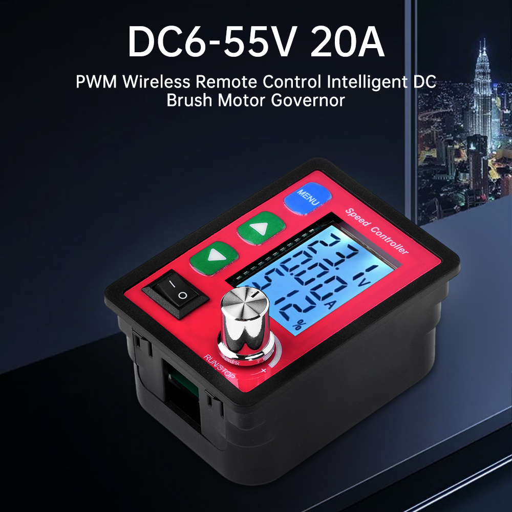 Bezprzewodowy pilot PWM Inteligentny regulator prędkości silnika szczotkowego DC Obsługa monitorowania napięcia i prądu DC6V-55V 20A