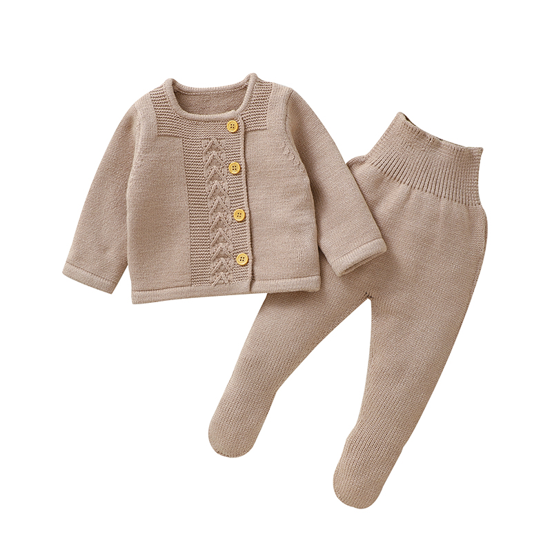 Ensemble de vêtements d'automne pour bébés filles, pull à manches longues, Cardigans + pantalons, tenues tricotées pour nouveau-nés de 0 à 9 mois, survêtements 2 pièces