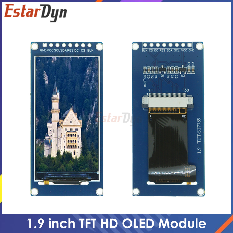 Pantalla TFT de ángulo completo IPS de 1,9 pulgadas, módulo de pantalla LCD a Color, puerto serie SPI, alta definición, 170x320, ST7789 IC