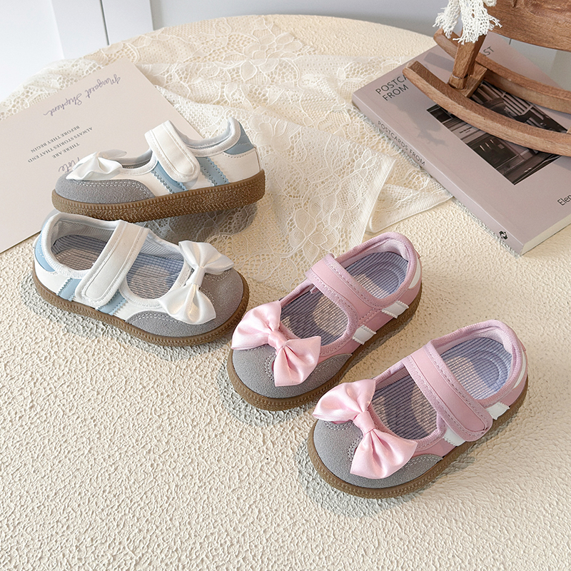 Scarpe da ginnastica Mary Jane per bambine primavera autunno, con fiocco decorativo, suola morbida antiscivolo, traspiranti e leggere per l'uso quotidiano a scuola