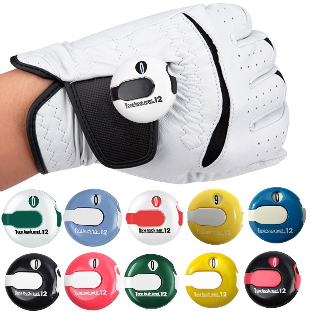 Contador de pontuação de golfe mini colisão clicker tally rastreador de reinicialização de um toque contador de coletes de golfe acessório de pontuação até 12 tiros