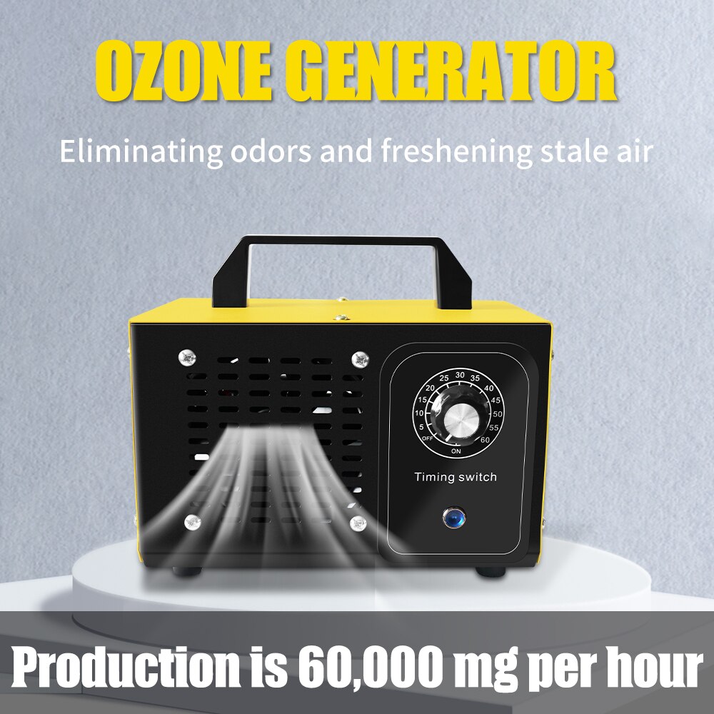 Atwfs เครื่องผลิตโอโซน220V 60g, เครื่องกรองอากาศสำหรับทำความสะอาดโอโซนฆ่าเชื้อโรค