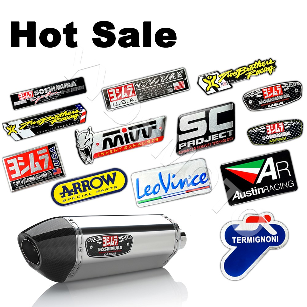 Motorcycle Exhaust Pipe Decals For Yoshimura Honda Yamaha Suzuki BMW Aluminium 3D Heat-resistant Muffler Decals Sticker