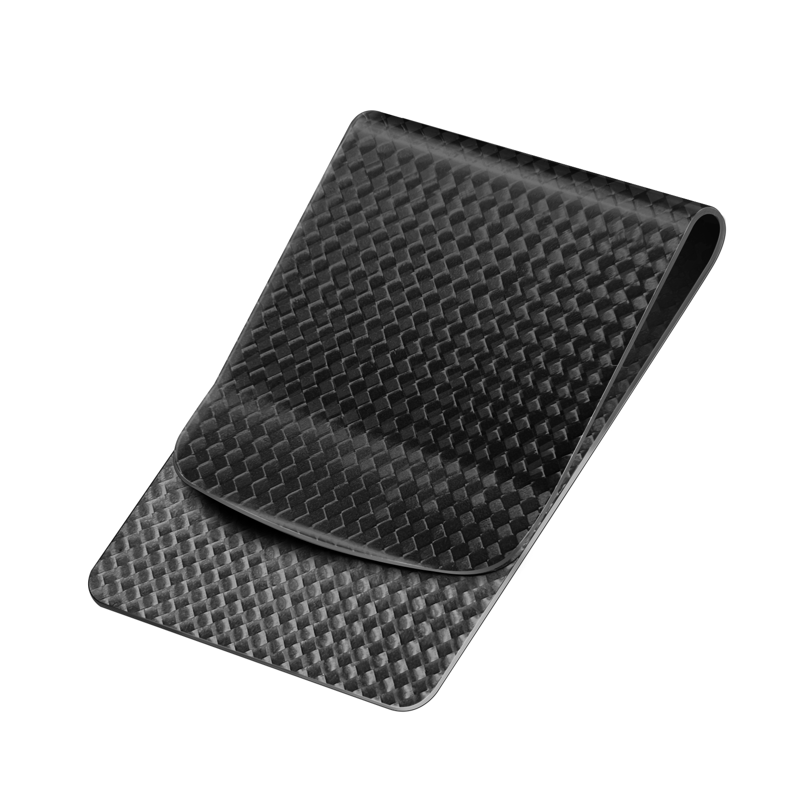 55 มม.ที่ไม่ซ้ํากันของขวัญจริงคาร์บอนไฟเบอร์สีดําคลิปบัตรเครดิต Ultra-thin RFID การปิดกั้นเงินเงินสด Cilps สําหรับผู้ชายผู้หญิง