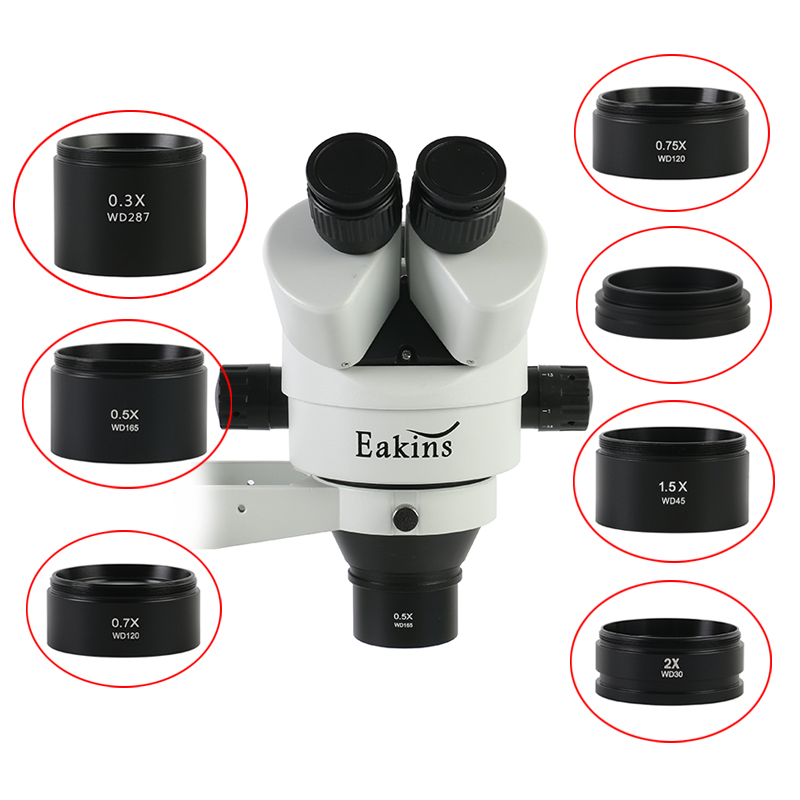 0.3X 0.5X 0.7X 0.75X 1X 1.5X 2.0X Phụ Trợ Barlow Ống Kính Mục Tiêu Chỉ M48mm Cho Zoom Stereo Ống Nhòm Trinocular Kính Hiển Vi